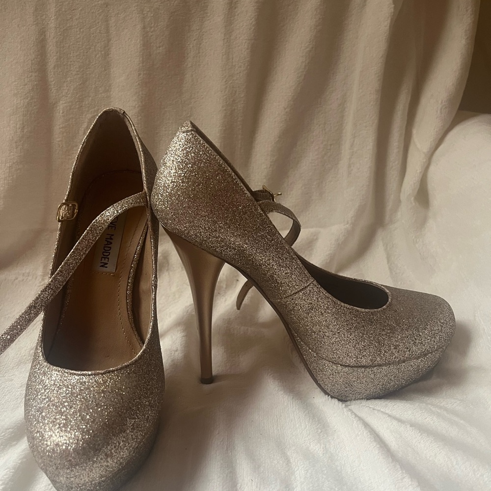Steve Madden Gold Platform Stiletto Heels